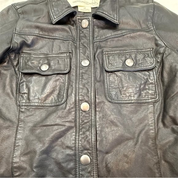 Treasure & Bond Black Leather Jacket Size XS - Picture 3 of 5